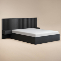SOLACE+CO Taylor Black King Size Hotel Ottoman Bed with Side Table - thumbnail 2