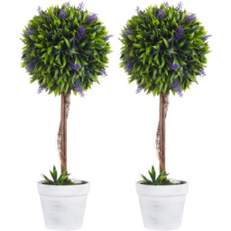 Portland Boxwood Ball Tree Artificial Plant In Pot 2ft 2 Pack - thumbnail 1