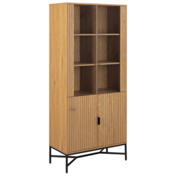 Florence Jaipur Wild Oak 4 Door and 6 Shelf Display Cabinet - thumbnail 2