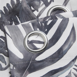Alan Symonds Mal Satin Blackout Ring Top Eyelet Curtains Charcoal 168 x 183cm - thumbnail 3