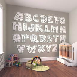 Origin Murals Alphabet Patterns Multicolour Wall Mural