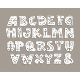 Origin Murals Alphabet Patterns Multicolour Wall Mural - thumbnail 2