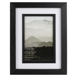 The Port Gallery Black Mounted Inlay Box Photo Frame 6 x 4 inch