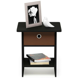 Walplus Dario Single Drawer Single Shelf Medium Brown End Table - thumbnail 4