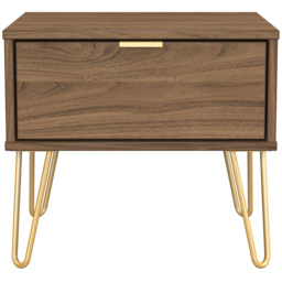 Crowndale Hong Kong Single Drawer Carini Walnut Side Table Ready Assembled - thumbnail 3