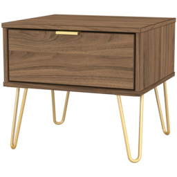 Crowndale Hong Kong Single Drawer Carini Walnut Side Table Ready Assembled - thumbnail 2