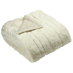 Paoletti Empress Cream Faux Fur Throw 130 x 180cm