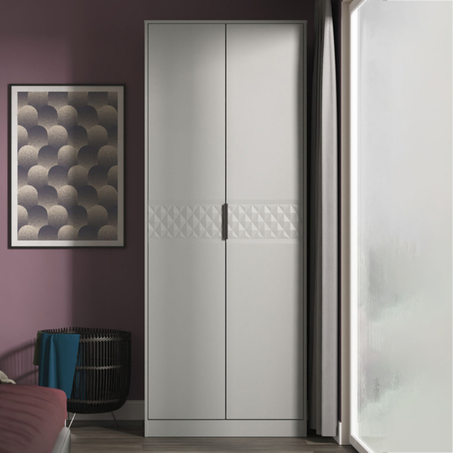 Crowndale Harlequin 2 Door Dusk Grey Tall Wardrobe Ready Assembled - image 1