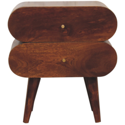 Artisan Furniture Chestnut 2 Drawer Solid Wood Bubble Bedside Table - thumbnail 2