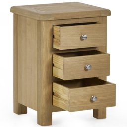 Julian Bowen Memphis 3 Drawer Limed Oak Bedside Table - thumbnail 4