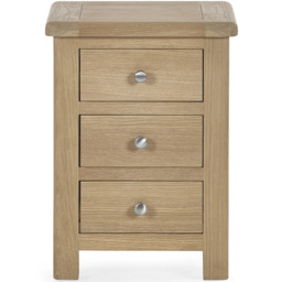 Julian Bowen Memphis 3 Drawer Limed Oak Bedside Table - thumbnail 3