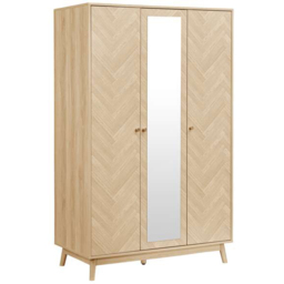 Birlea Herringford 3 Door Oak Mirrored Wardrobe - thumbnail 2