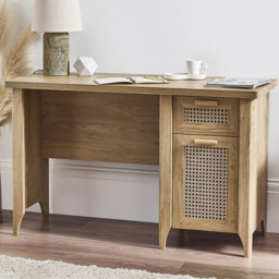 Julian Bowen Sydney Single Door and Single Drawer Rattan Effect Desk
