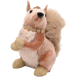The Seasonal Gift Co Taupe and Gold Squirrel Christmas Decoration 15cm - thumbnail 2