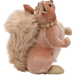 The Seasonal Gift Co Taupe and Gold Squirrel Christmas Decoration 15cm - thumbnail 3