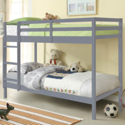 Comfy Living Single Grey Wooden Bunk Bed - thumbnail 1