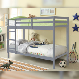 Comfy Living Single Grey Wooden Bunk Bed - thumbnail 3