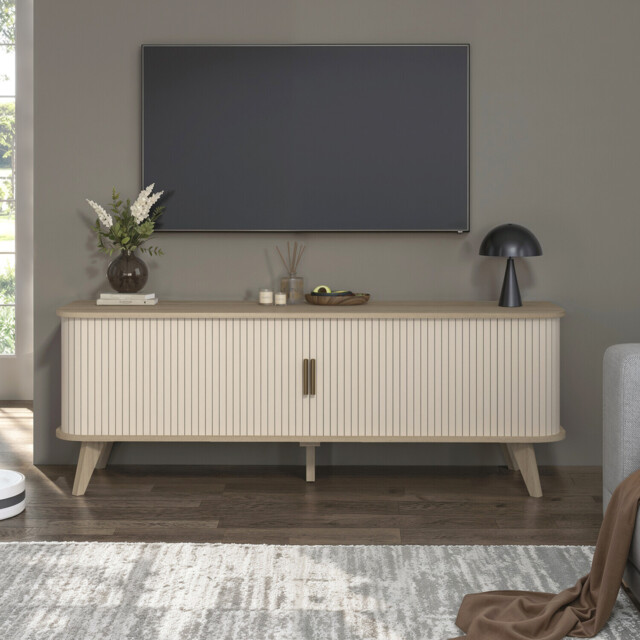 Mateo Sliding Door TV Unit Neutral - image 1