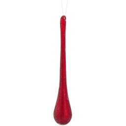 Frosted Ruby Icicle Droplet - Ruby Red - thumbnail 3