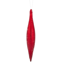 Frosted Ruby Icicle Droplet - Ruby Red - thumbnail 2