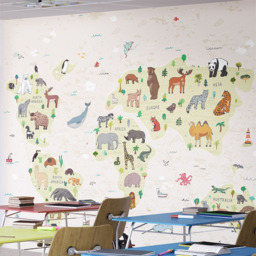 Origin Murals Happy Dogs Grey Wall Mural