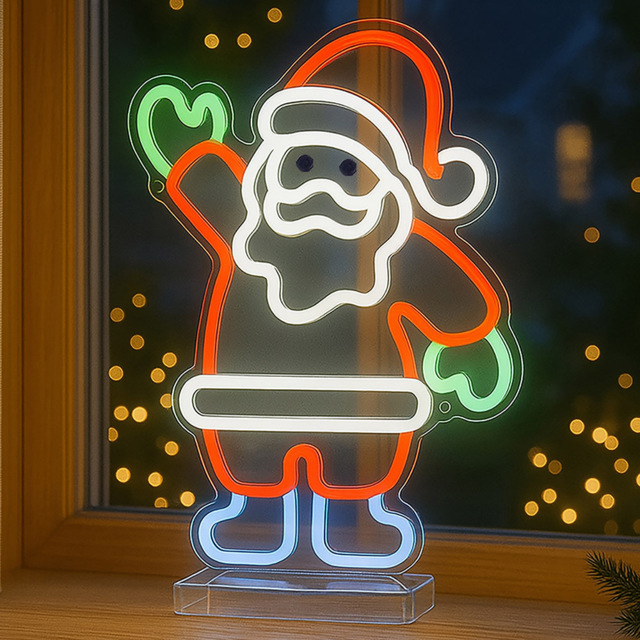 Xmas Haus Neon LED Santa 29 x 17cm - image 1