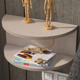 Decorotika Bella Cottonbeige Single Shelf Floating Bedside Stand - thumbnail 1