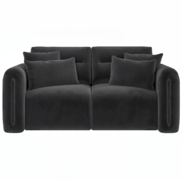 SOLACE+CO Mabel Grey 2 Seater Velvet Sofa - thumbnail 3