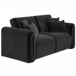 SOLACE+CO Mabel Grey 2 Seater Velvet Sofa - thumbnail 2