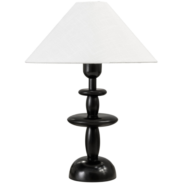 ValueLights Justin Natural and Dark Wood Tapered Table Lamp - image 1