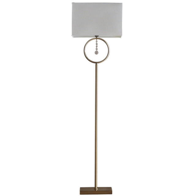 Kliving Lizzy Cream Shade Antique Brass Floor Lamp - image 1