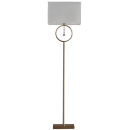 Kliving Lizzy Cream Shade Antique Brass Floor Lamp