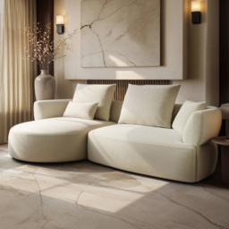 SOLACE+CO Lia 2 Seater Beige Chenille Large Sofa
