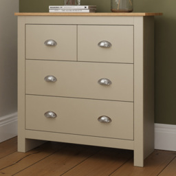 GFW Lancaster Cream 4 Drawer Chest of Drawers - thumbnail 1