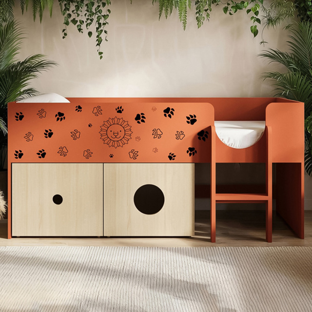 Flair Zaiden Orange Single Mid Sleeper Bed with Toy Box - image 1