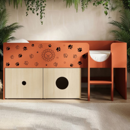 Flair Zaiden Orange Single Mid Sleeper Bed with Toy Box