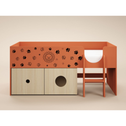 Flair Zaiden Orange Single Mid Sleeper Bed with Toy Box - thumbnail 3