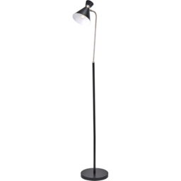 Pacific Lifestyle Benedict Brushed Silver Metal Black Floor Lamp