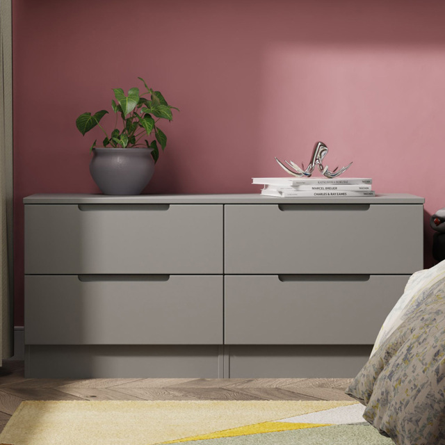 Crowndale Milan Dusk Grey 4 Drawer Bed Box Ready Assembled - image 1