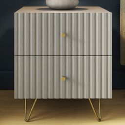 GFW Thalia Grey 2 Drawer Bedside Table - thumbnail 1