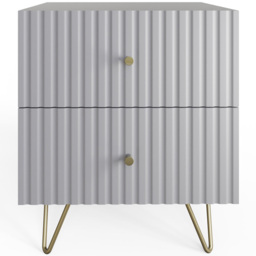 GFW Thalia Grey 2 Drawer Bedside Table - thumbnail 3
