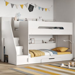 Flair Slick Staircase Grey Bunk Bed with Storage