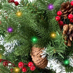 Living and Home Pre-Lit Artificial Christmas Tree with Pinecones and Berries 52.5cm - thumbnail 4