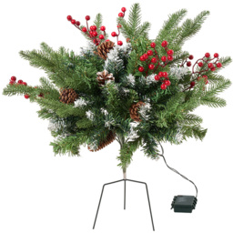 Living and Home Pre-Lit Artificial Christmas Tree with Pinecones and Berries 52.5cm - thumbnail 1