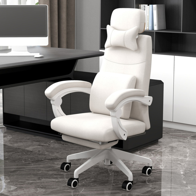 Portland White Reclining Home Office Chair with Lumbar Support - image 1