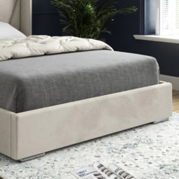 Bellini Silver Small Single Velvet Upholstered Bed Frame with Wide Curved Winged Headboard - thumbnail 4