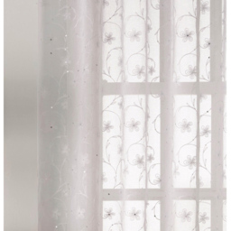 Belle Embroidered Voile Panel Curtain White 140 x 137cm - thumbnail 3
