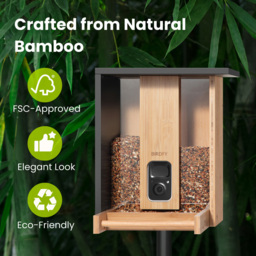 Birdfy Bamboo Solar Roof Smart Bird Feeder with 1080p AI Camera - thumbnail 4
