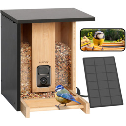Birdfy Bamboo Solar Roof Smart Bird Feeder with 1080p AI Camera