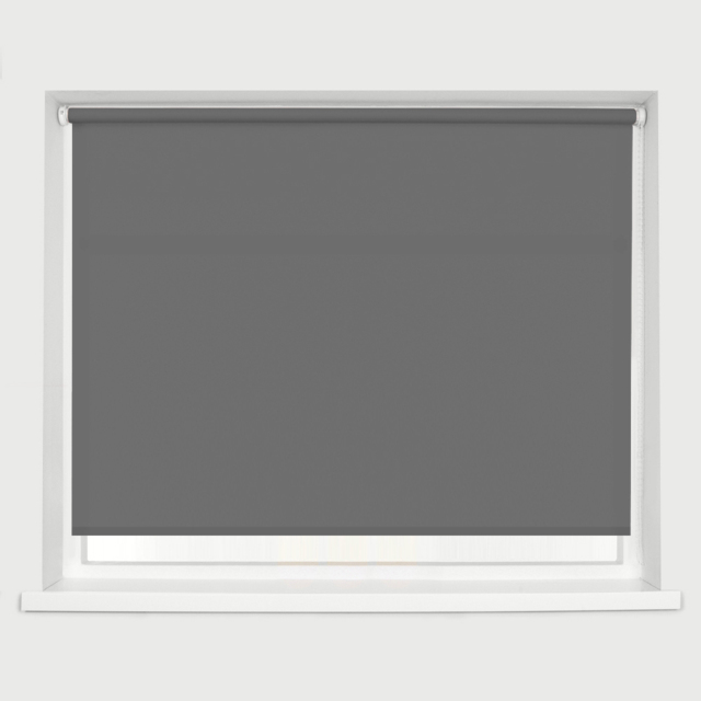 Caecus Straight Edge Roller Blind Charcoal Grey 90cm - image 1